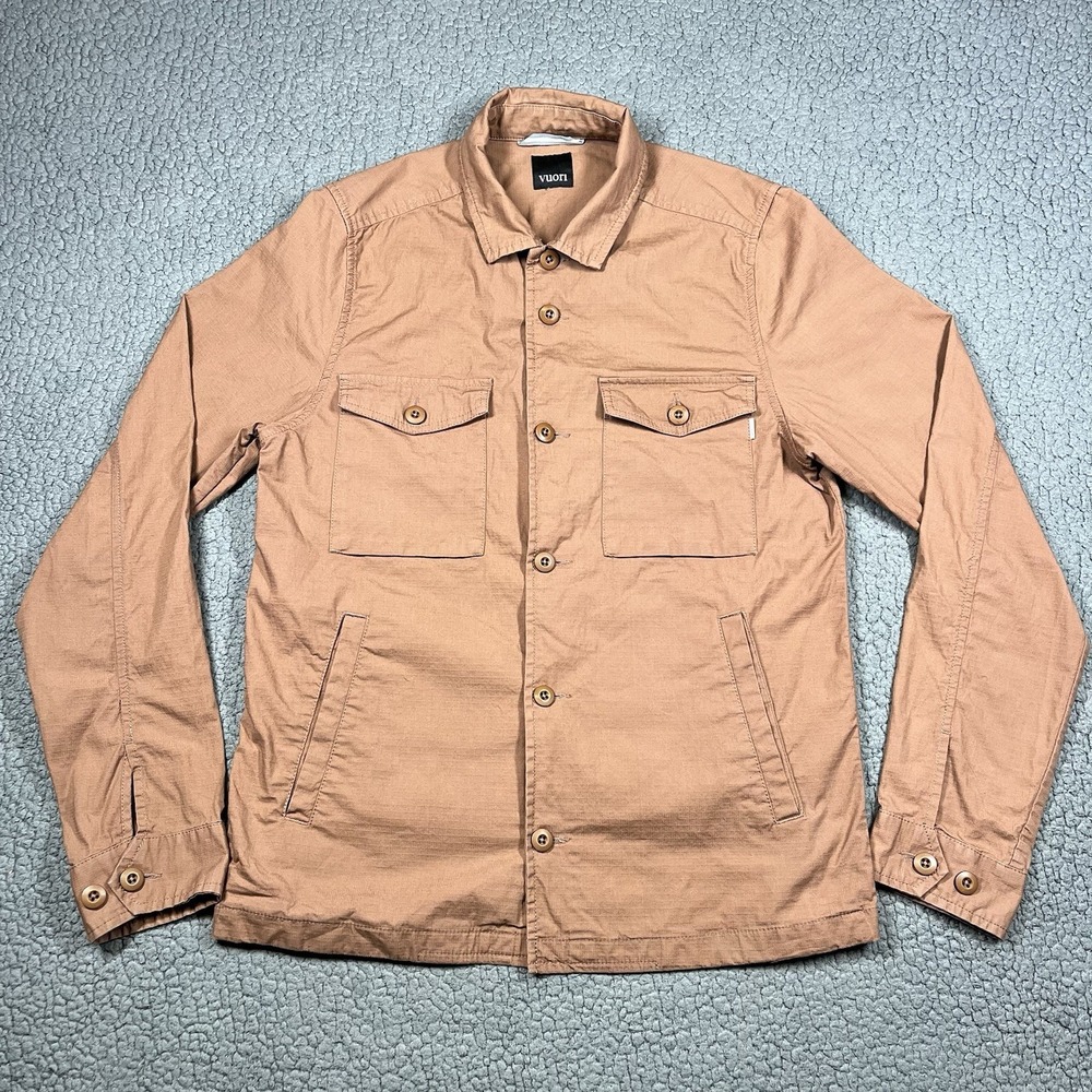 Vuori Ripstop Rise Shine V527 Shirt Jacket Men's Medium Red Russell Shacket